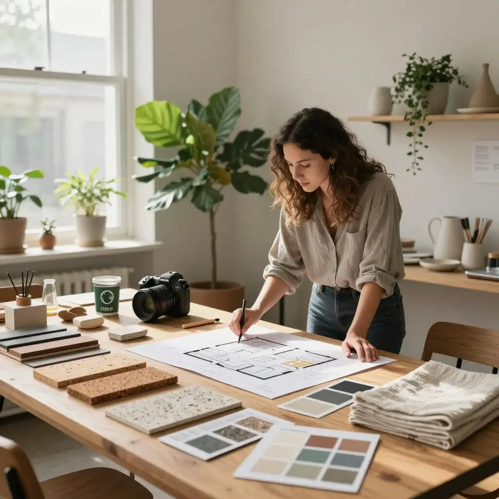 Approche responsable en décoration d'intérieur avec matériaux durables et aménagement éco-responsable à Montauban