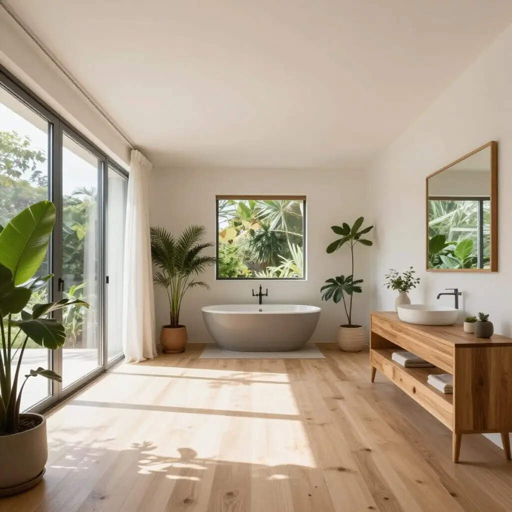 Maison aménagée avec des matériaux favorisant un environnement sain