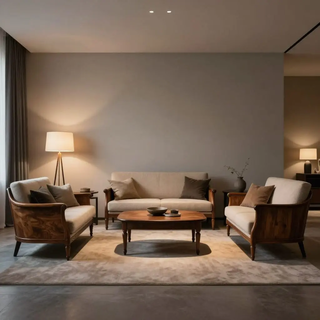 Intérieur associant mobilier ancien et décoration contemporaine