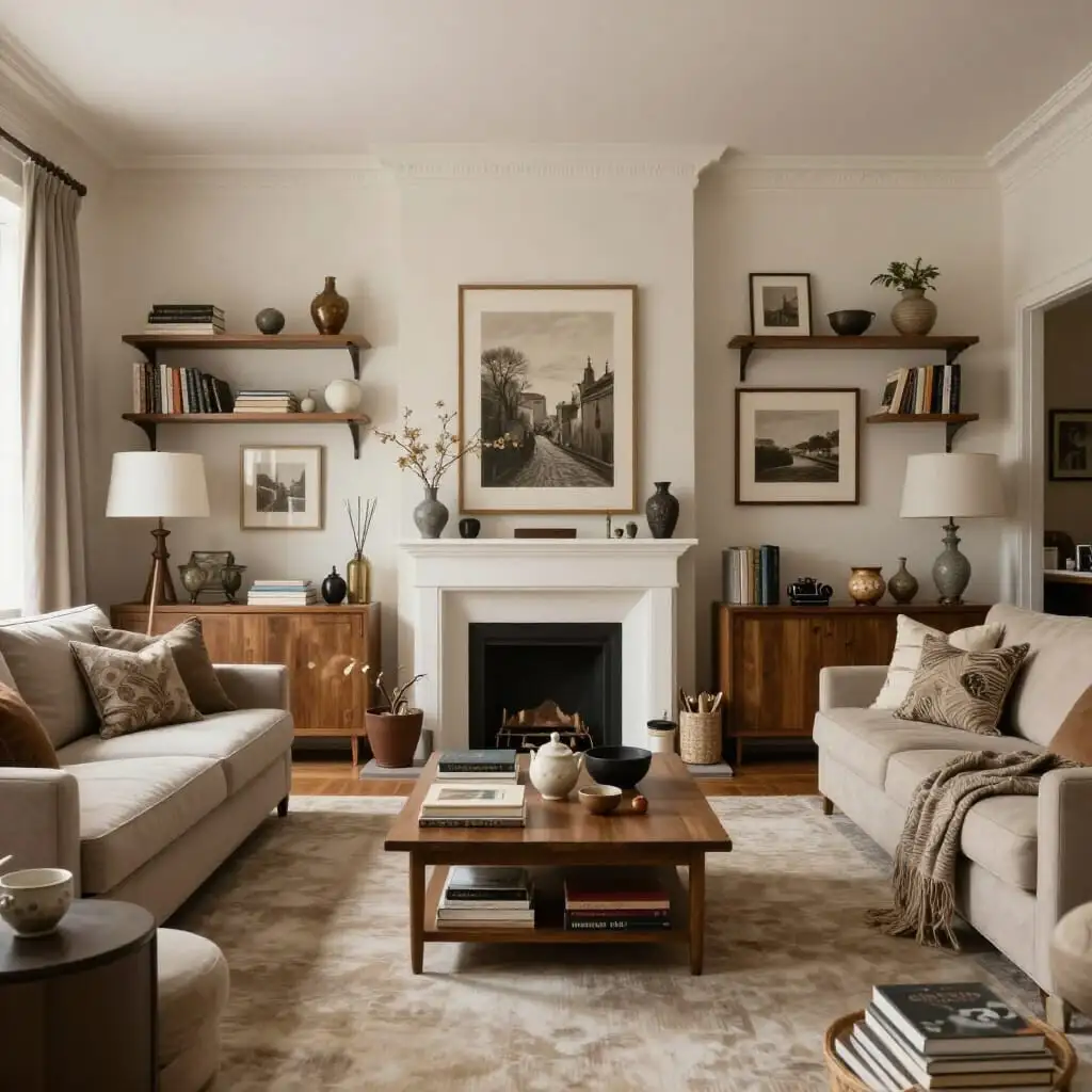 Intérieur personnalisé avec des objets décoratifs choisis avec goût