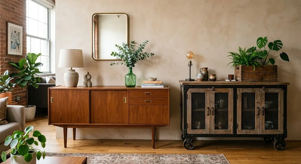 Comparaison de styles de mobilier vintage